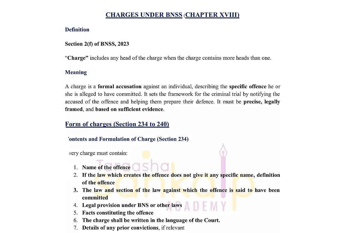 BNSS Charges notes